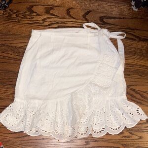 Japna 100% Cotton White Eyelet Wrap Skirt